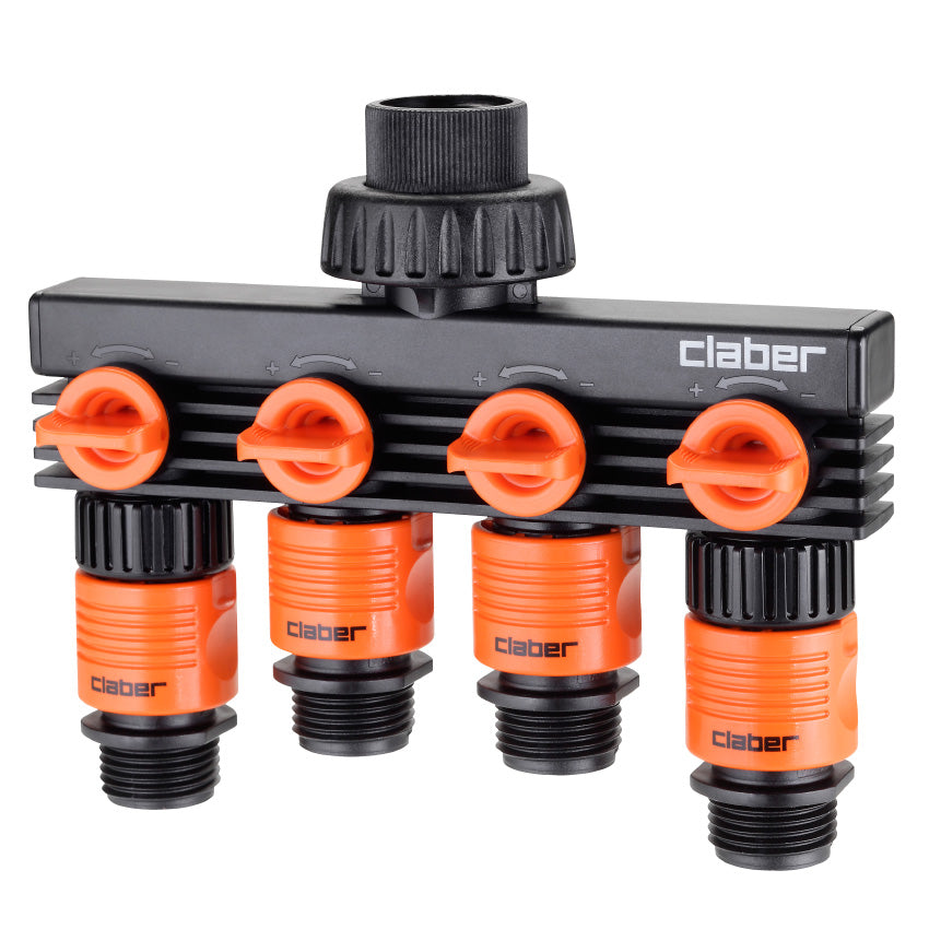 Claber 4-Way Manifold with Shut-Off 8581