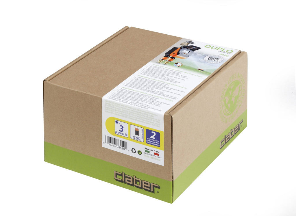 Claber 8420 Aquadue Duplo Evolution Dual-Outlet Digital Water Timer