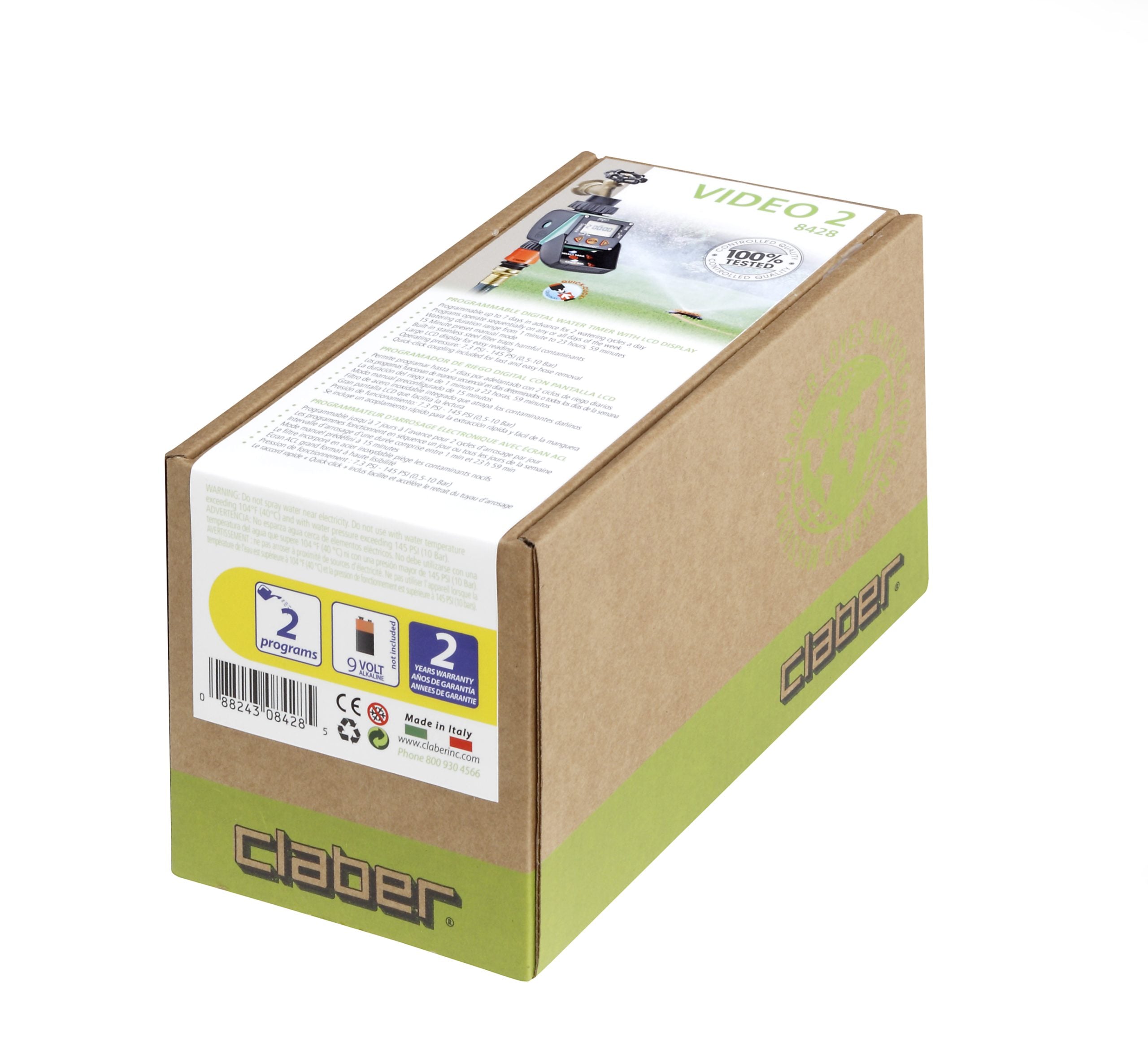 Claber 8428 Aquauno Video-2 Cycle Water Timer