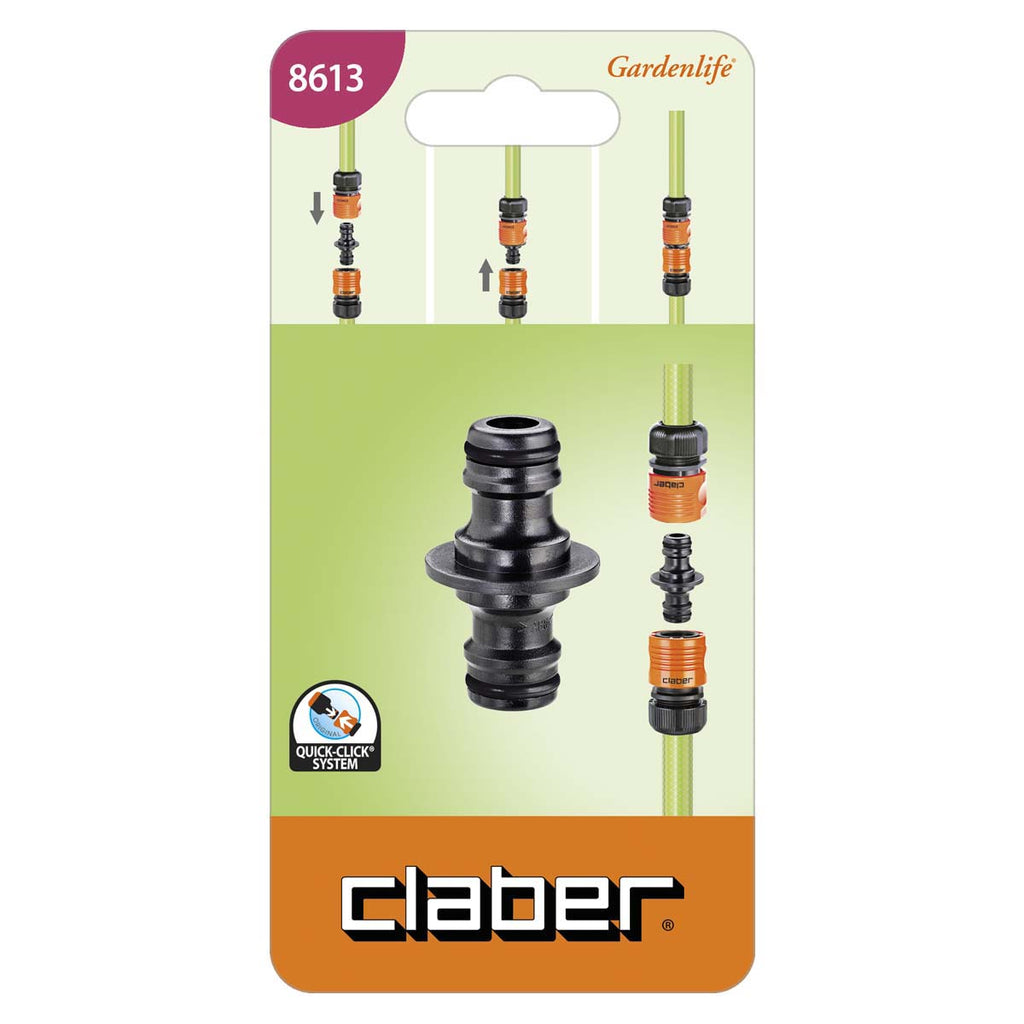Claber Two-Way Connector | Quick-Click Hose Coupling Joiner 8612